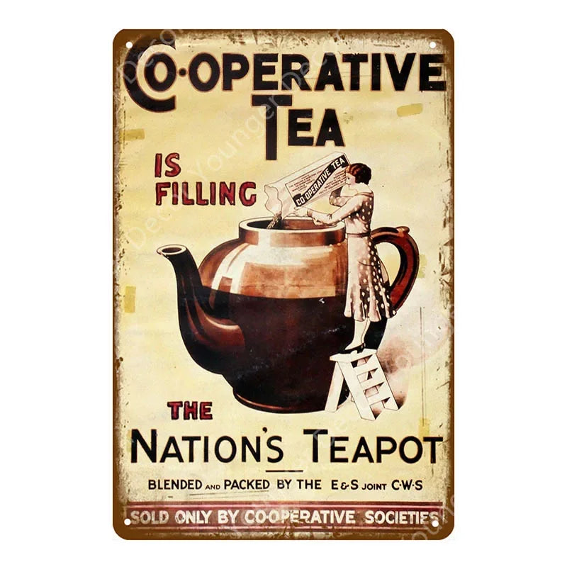 カフェ ヴィンテージブリキ看板