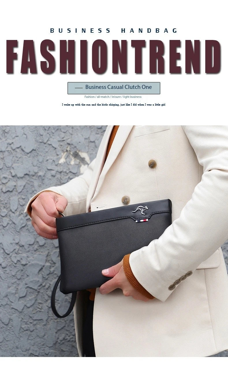 |イベント・ノベルティ用品 | メンズPUレザークラッチバック | W26cm×H17cm×D3cm