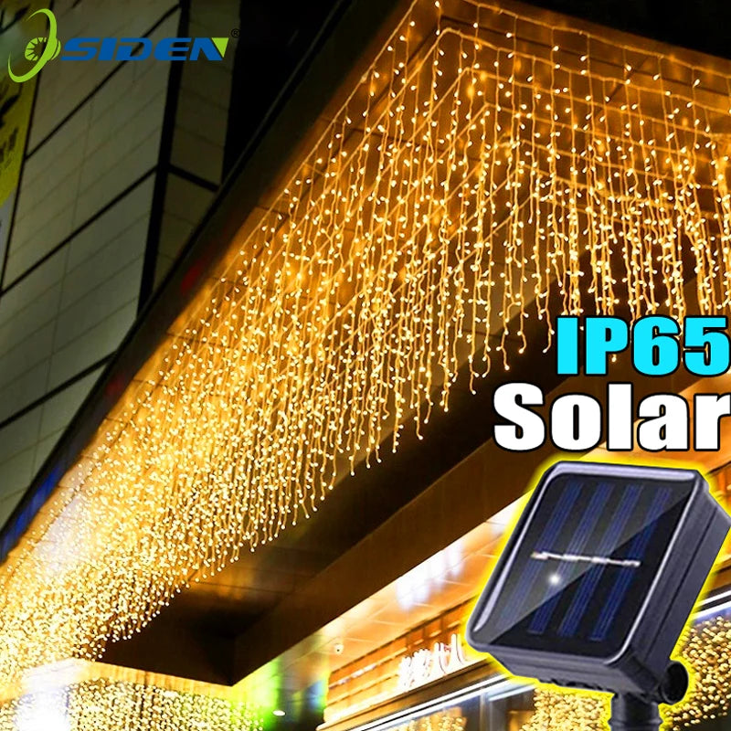 カーテンライト|ソーラーライト|イベント・クリスマス装飾|ソーラー式 屋外用カーテンライト(3.5m)