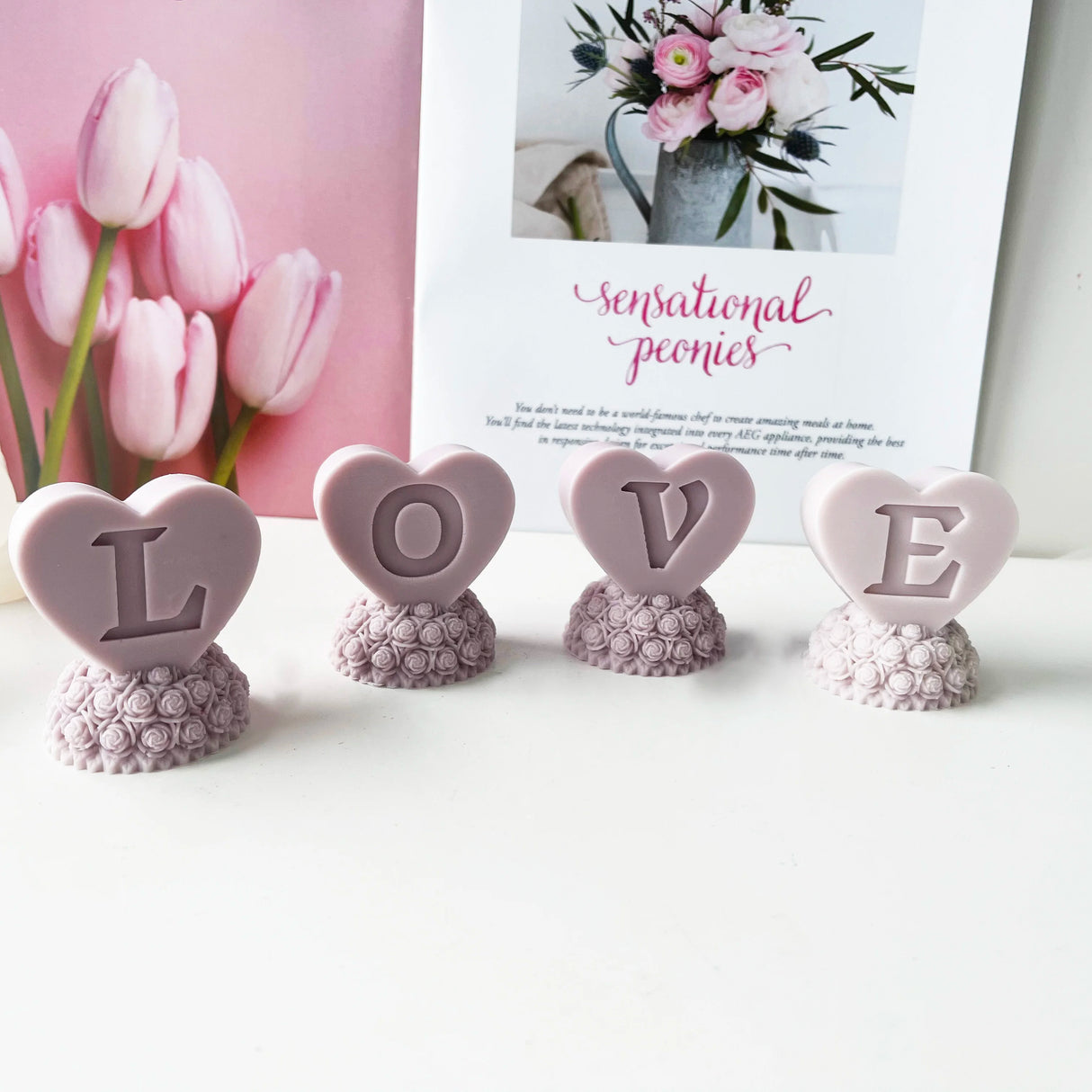 クラフト・DIY用|ハンドメイドキャンドル用 ローズハート型