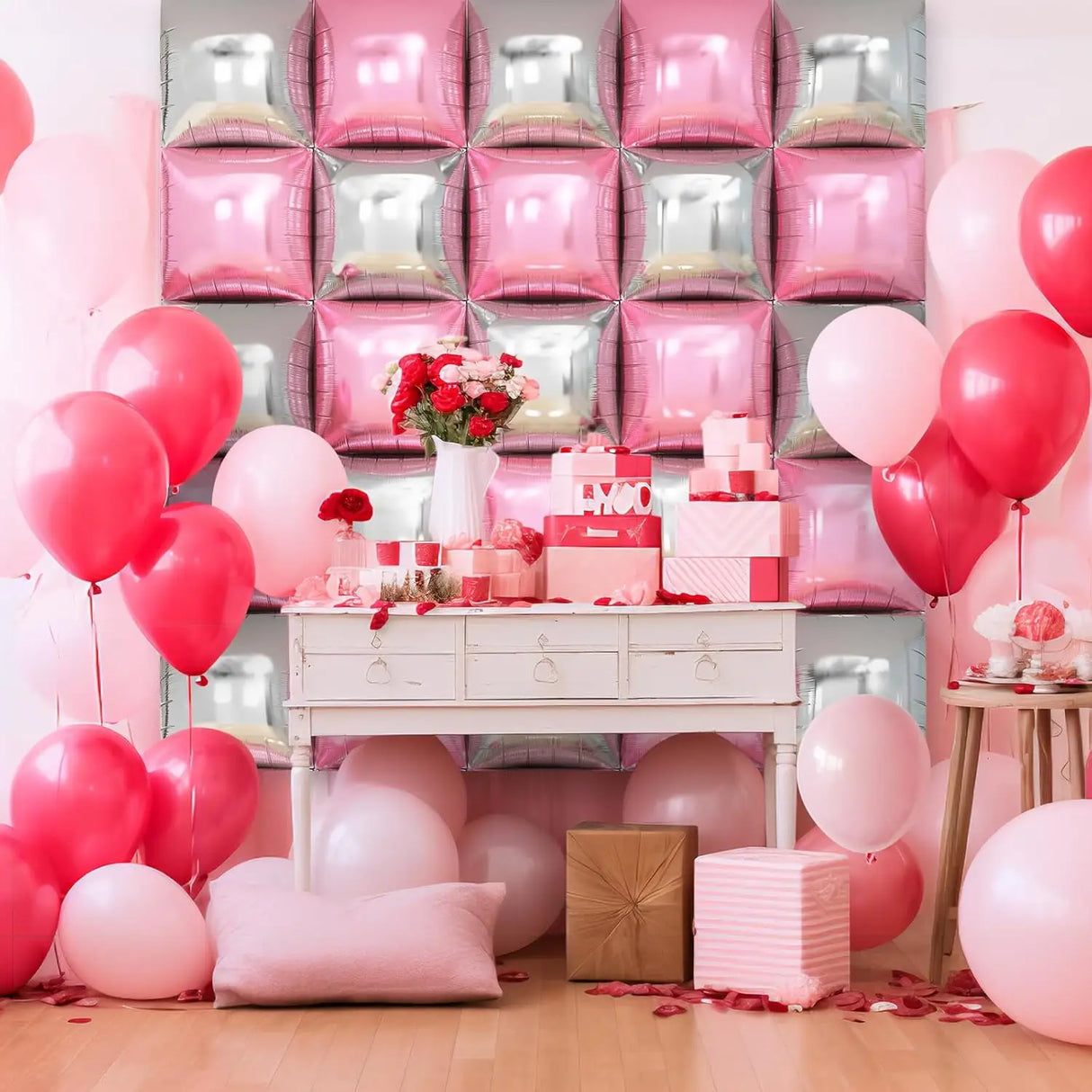 イベント・クリスマス装飾|25個セット 両面スクエアホイルバルーンキット