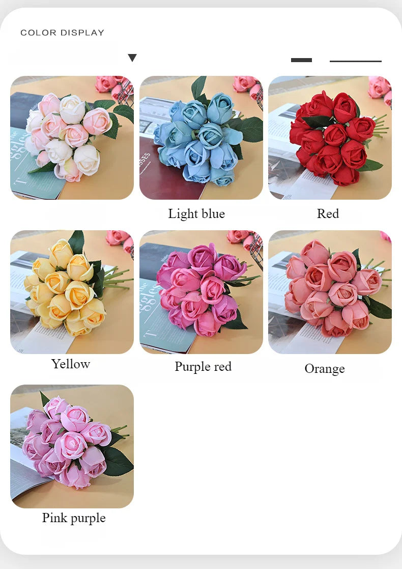 パーティー・インテリア装飾|造花シルクローズブーケ(25cm)