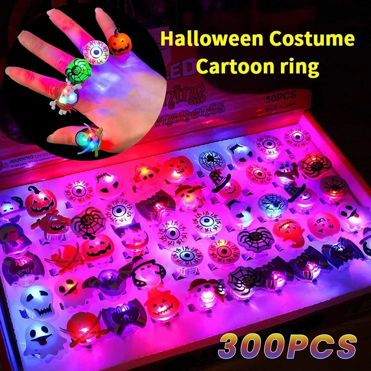 ハロウィンLEDグローリング 光るフィンガーリング