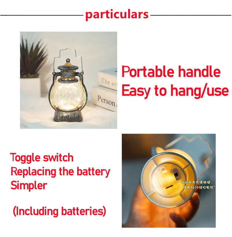 イベント・ハロウィングッズ|レトロLEDライト ポータブルキャンドルランタン型(12.6c)