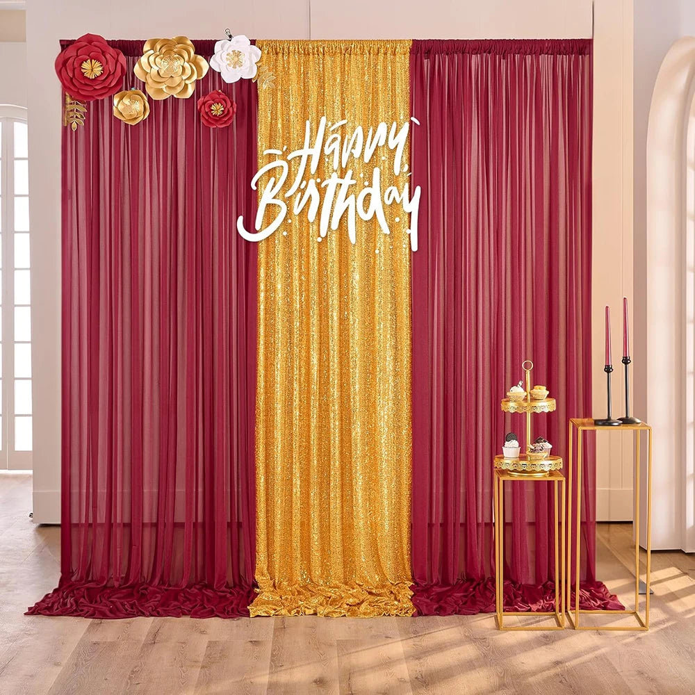 エレガントなシアーカーテン 背景デコレーション