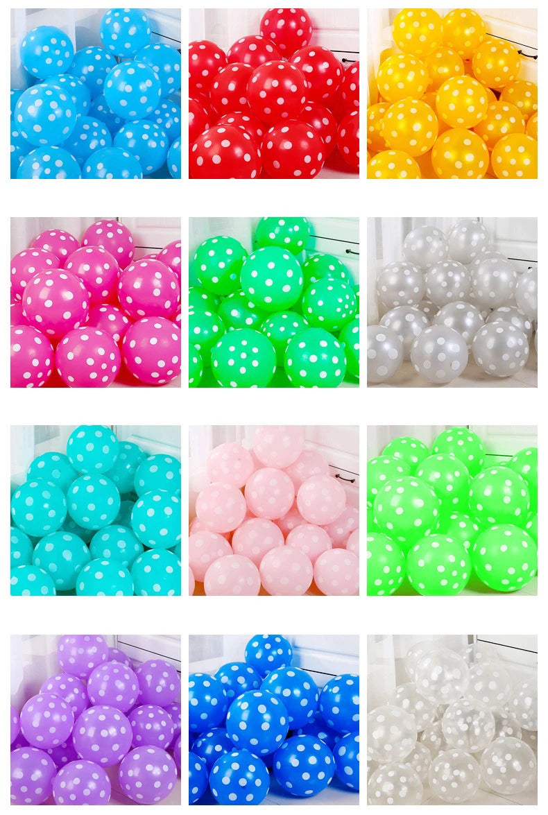 12インチ透明水玉バルーン 赤いドット型