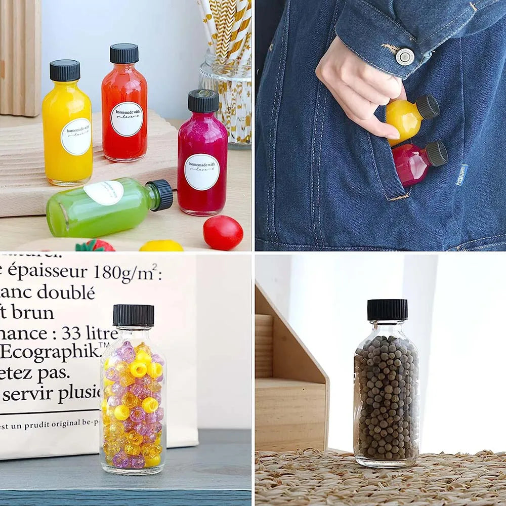 |イベント・ノベルティ用品 | ガラス製 小型透明ボトル 蓋付き | 15ml/30ml/60ml