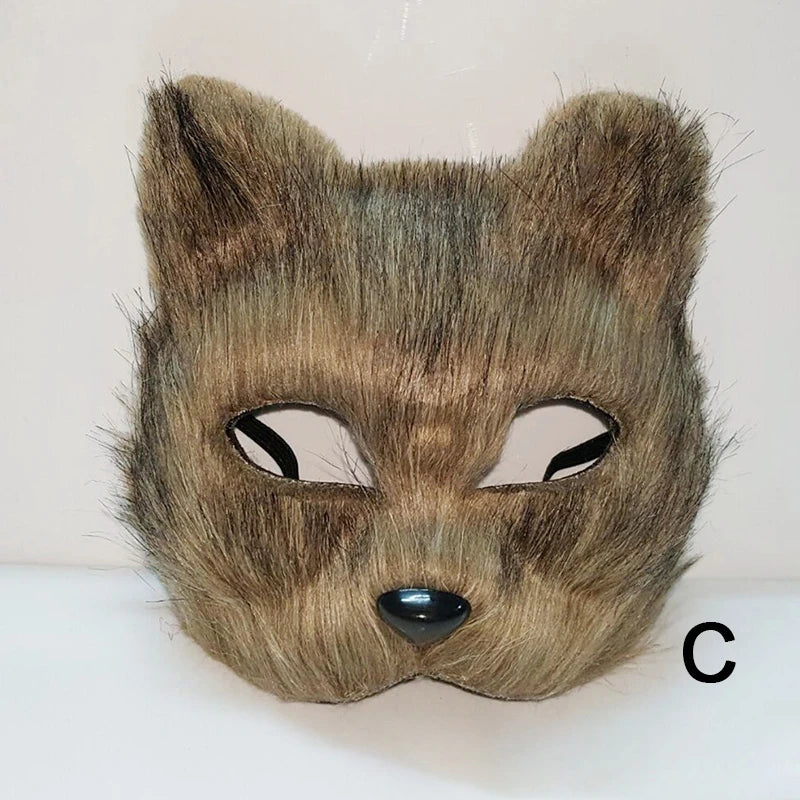 イベント・ハロウィングッズ|ファー素材キツネ型マスク