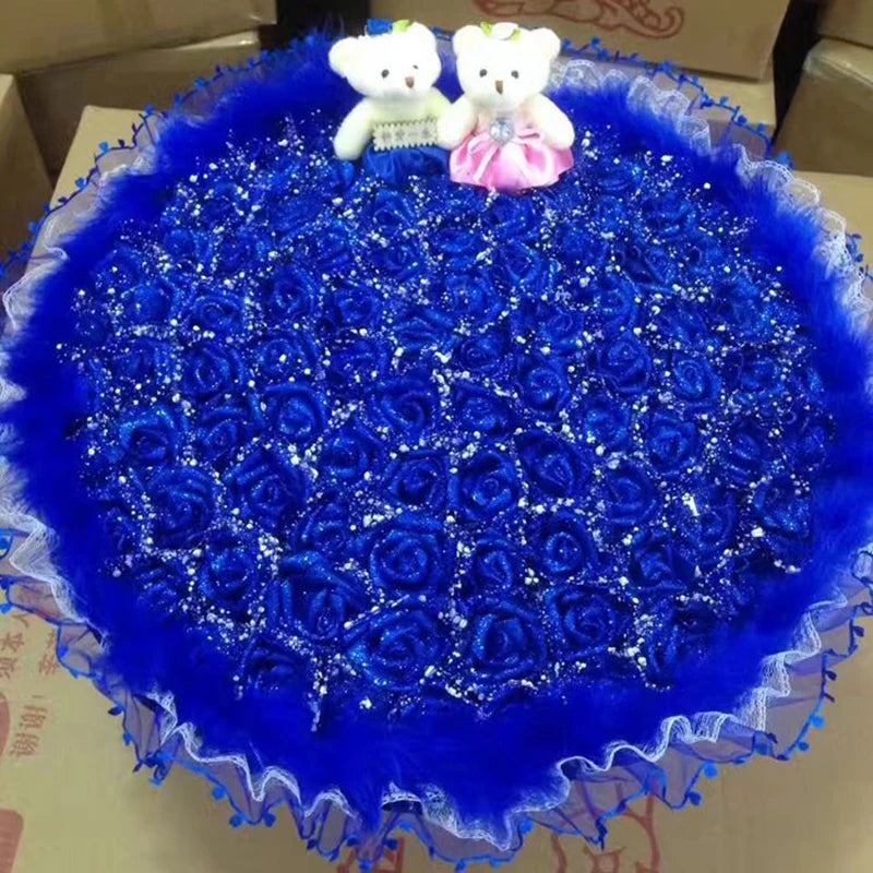 パーティー・インテリア装飾|キラキラ光るローズ・ブーケ用花材(長さ約27㎝)