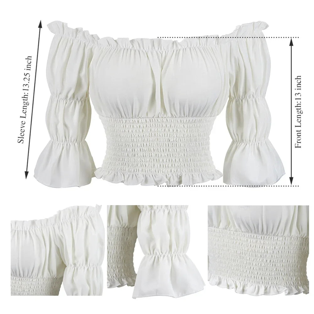 イベント・ハロウィングッズ|シャーリングオフショルダートップス (XS~XXXL)