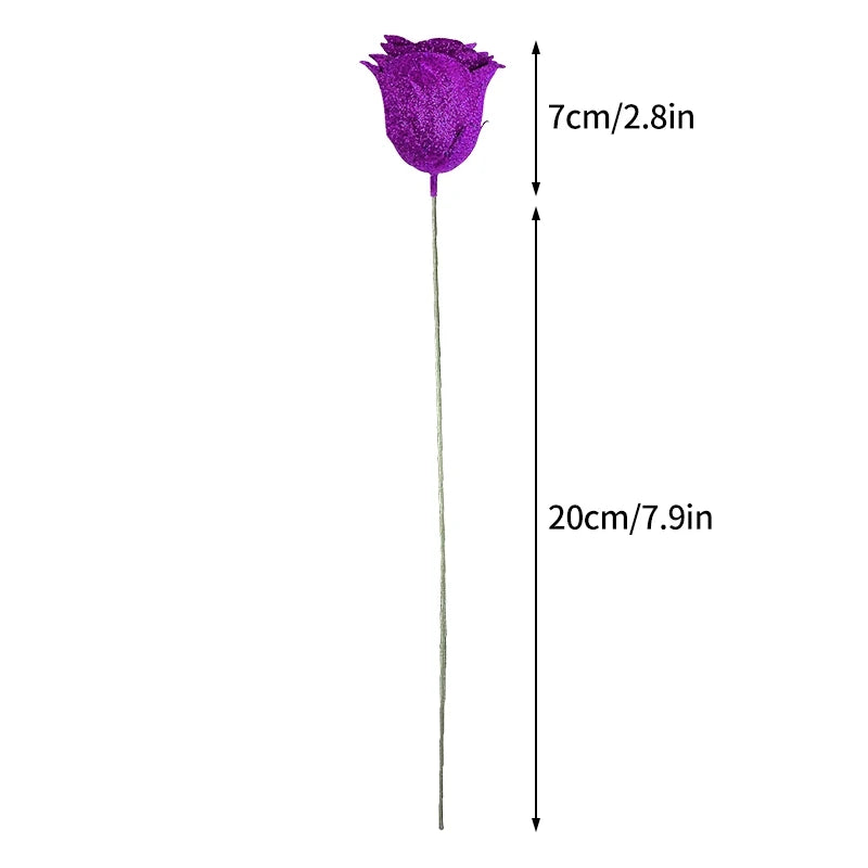 パーティー・インテリア装飾|キラキラ光るローズ・ブーケ用花材(長さ約27㎝)