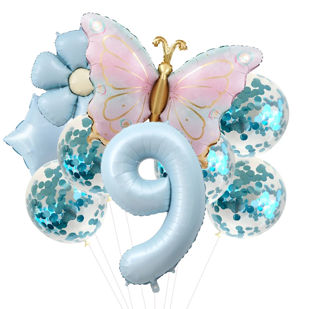 イベント・バルーン装飾 | 蝶&数字&フラワーバルーンセット