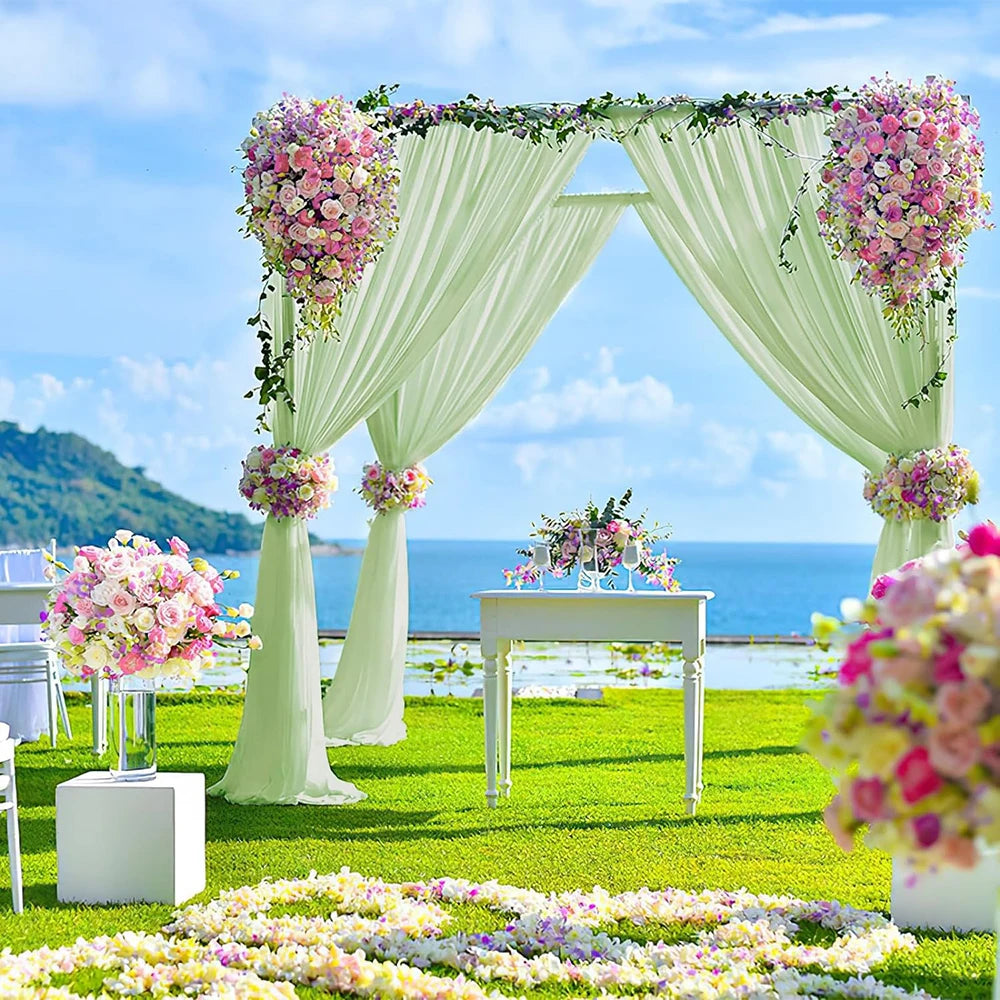 エレガントなシアーカーテン 背景デコレーション