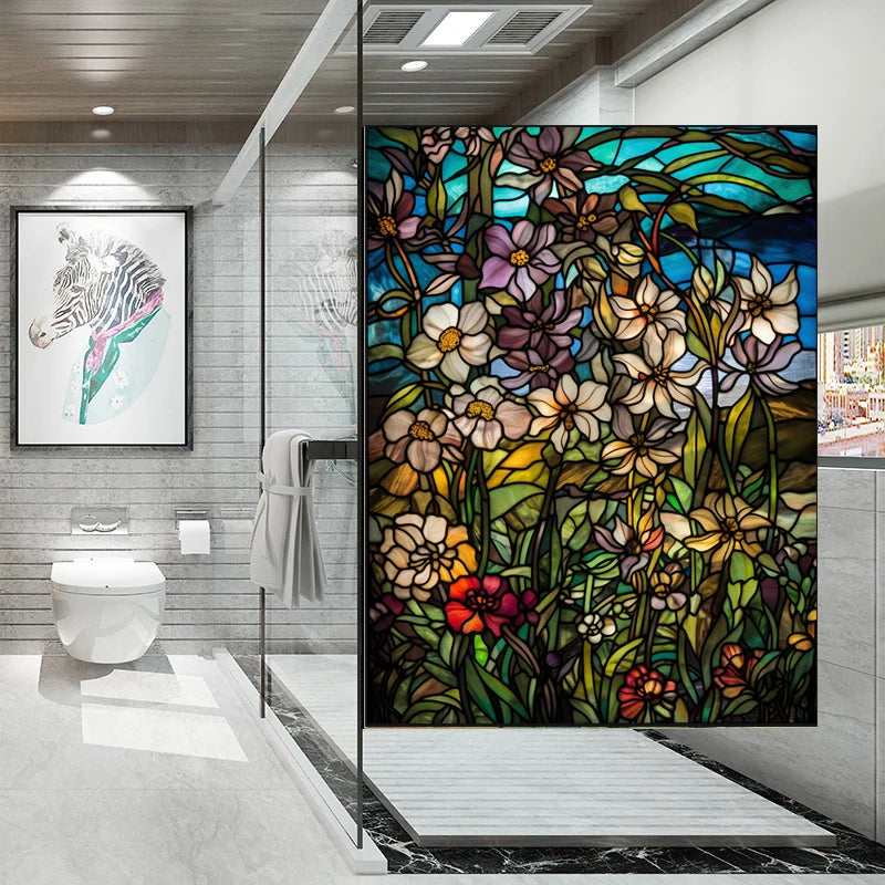 ステンドグラス教会風 ウィンドウフィルム(UVカット・静電気吸着タイプ)