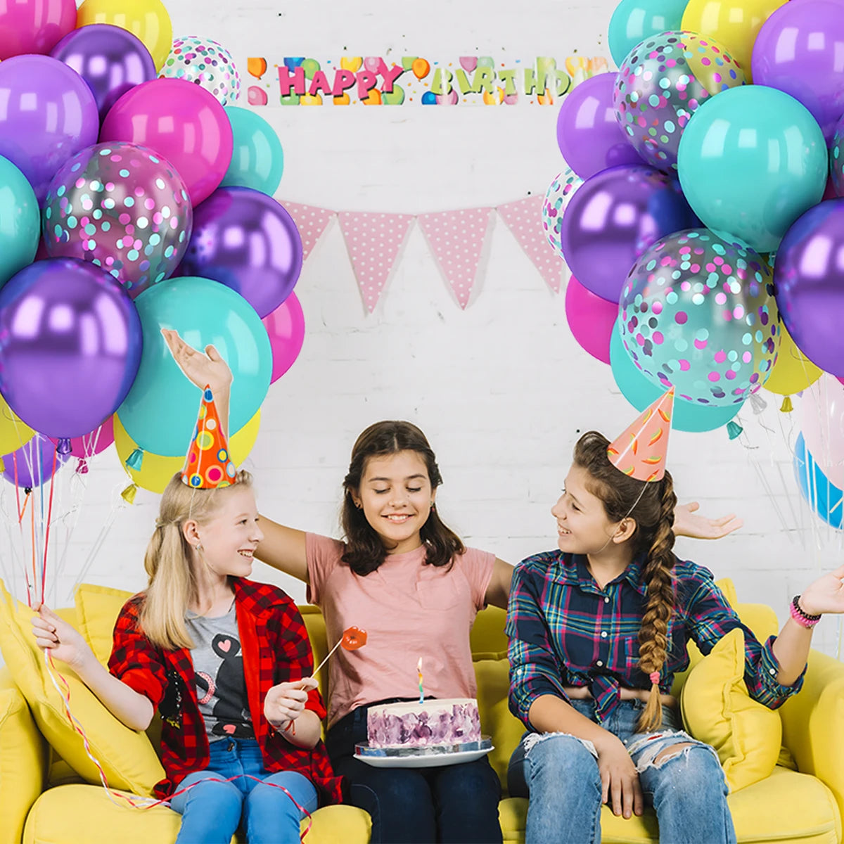 イベント・バルーン装飾 |メタリックカラーミックスバルーンセット