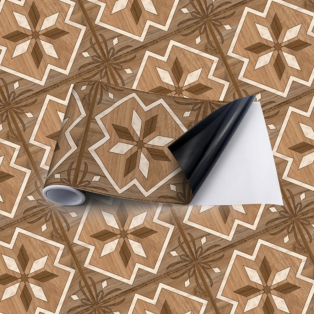 DIYフロアシート モダン柄タイル風パターンシート ステッカー 幅20cm x 300cm