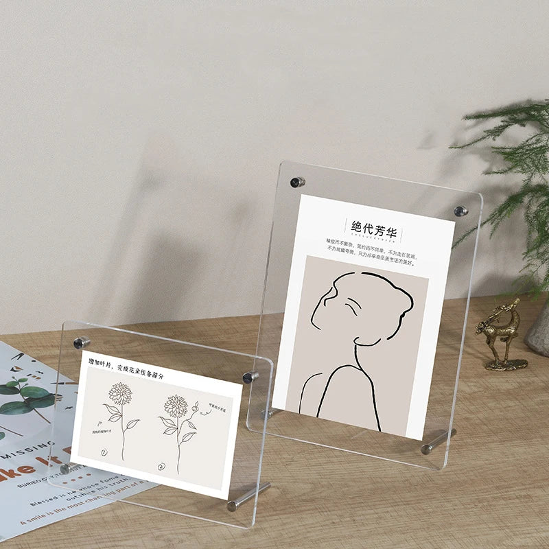 透明アクリル製フォトフレーム デスクトップ用