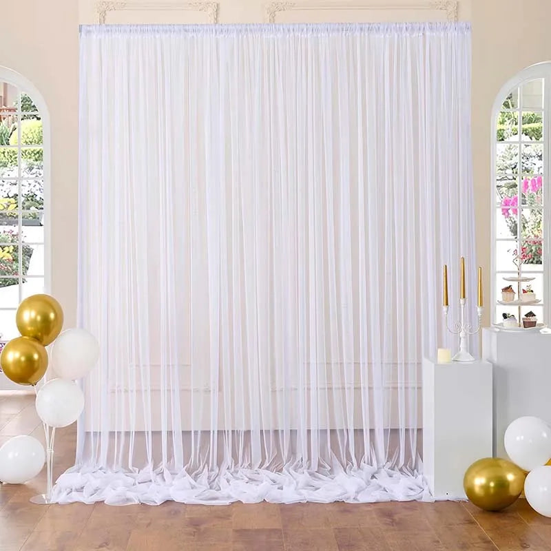 エレガントなシアーカーテン 背景デコレーション