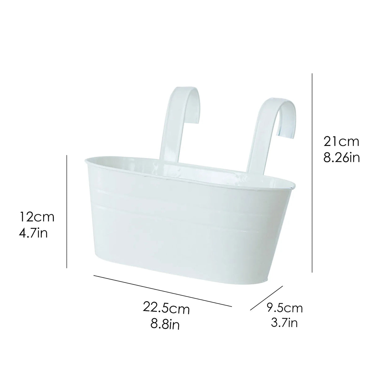 取り外し可能なダブルフック・取り外し可能なブリキハンギングプランター・ホームオーバルメタルプラントフラワーポットフェンスバルコニーガーデンハンギングプランターポット