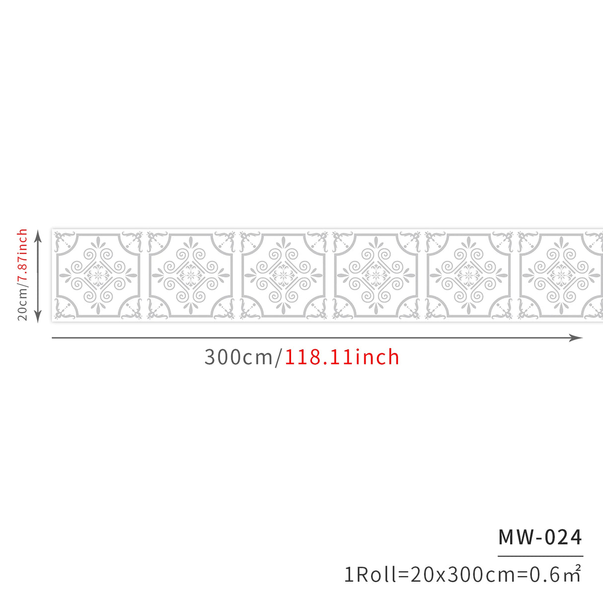 DIYフロアシート モダン柄タイル風パターンシート ステッカー 幅20cm x 300cm