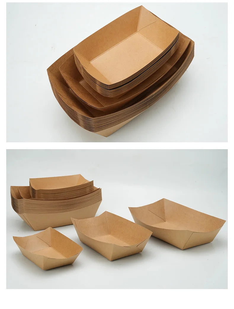 |イベント・ノベルティ用品 | 電子レンジ可 クラフト紙トレイセット |S/M/Lサイズ