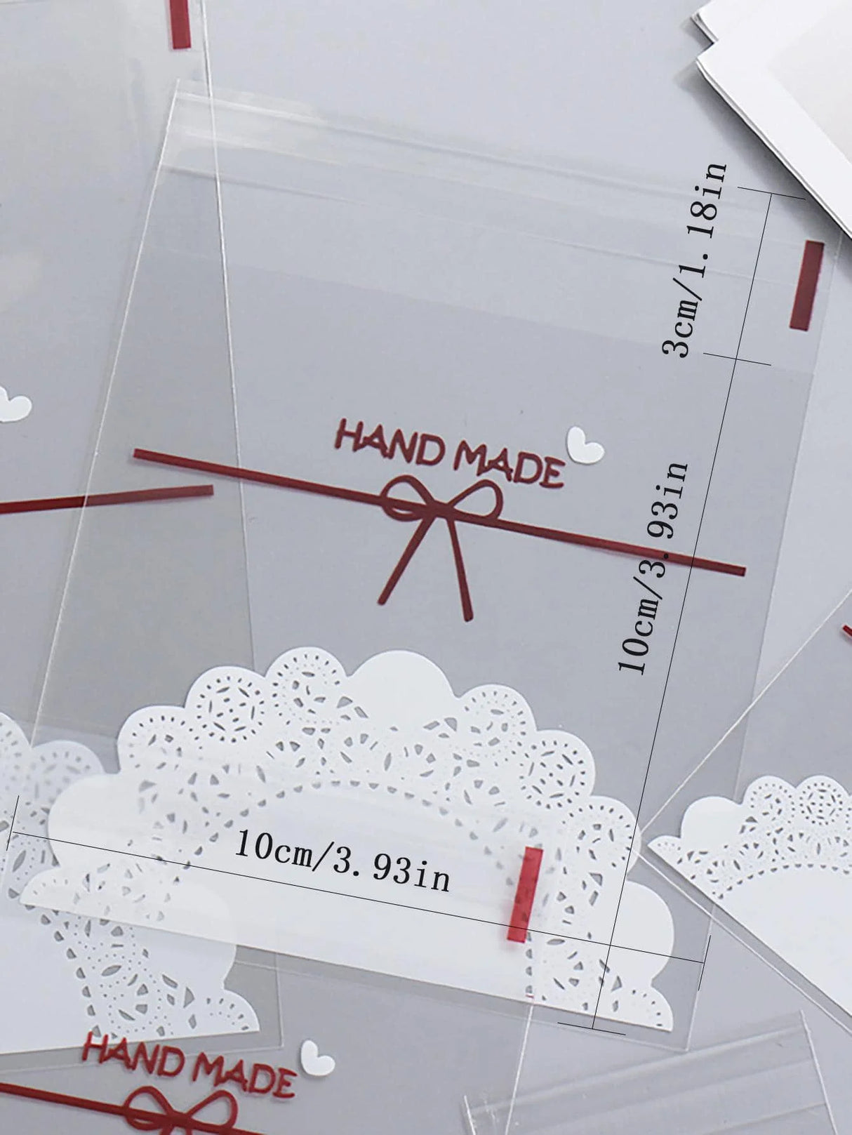 |イベント・ノベルティ用品 |レース柄プリント透明OPP袋 100個セット|10×10c