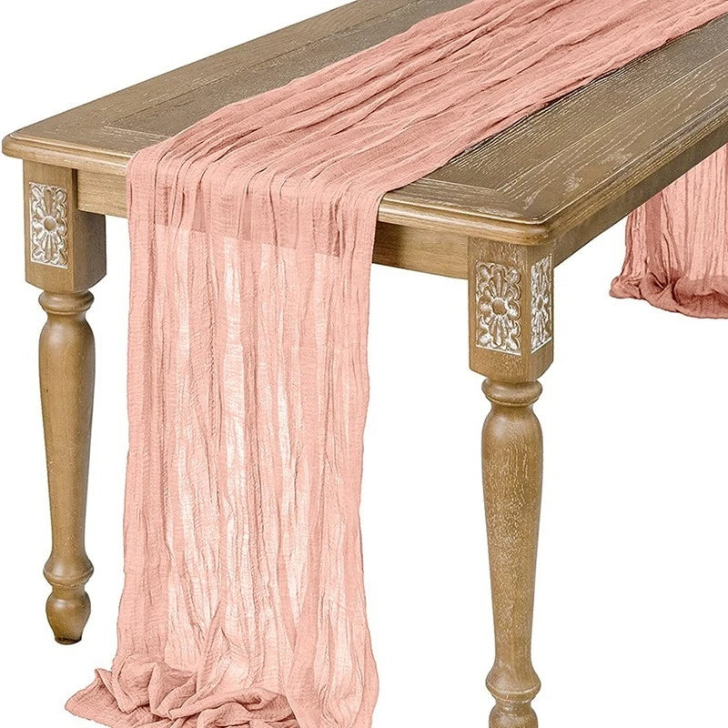 インテリア・パーティ装飾 |ガーゼ生地テーブルランナー | 全長1.8/3.4m