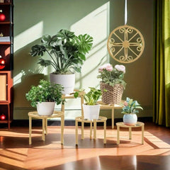 屋内外対応ゴールド植木鉢ホルダーセット