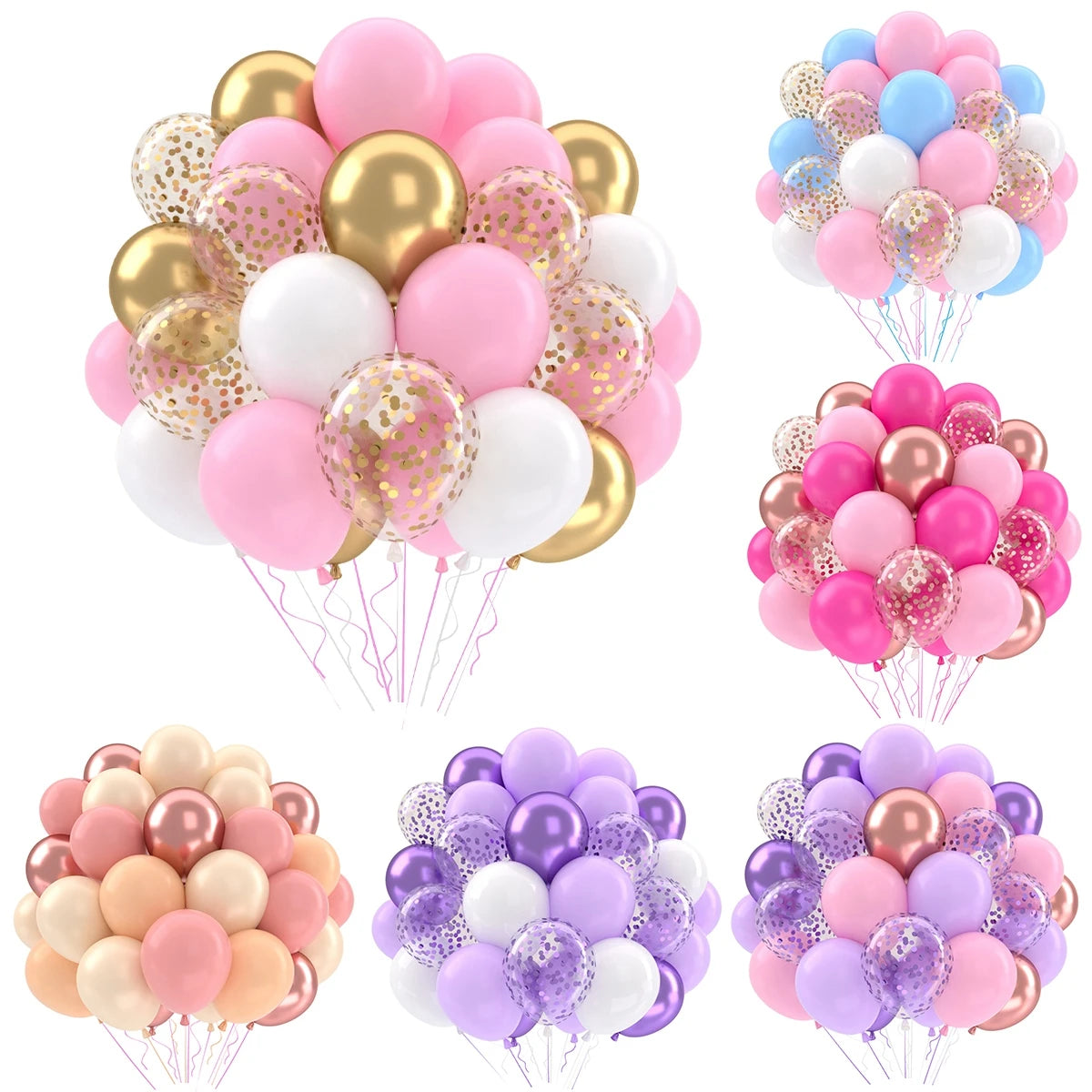 イベント・バルーン装飾 |メタリックカラーミックスバルーンセット
