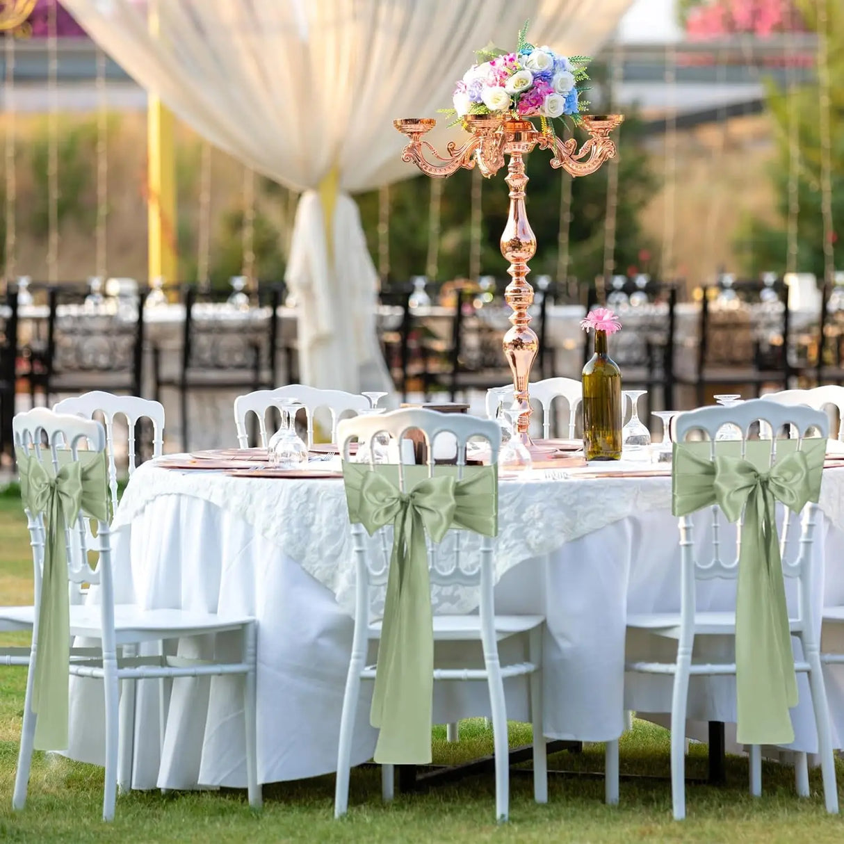 インテリア・パーティ装飾 | サテン椅子リボンセット | 全長2.75m