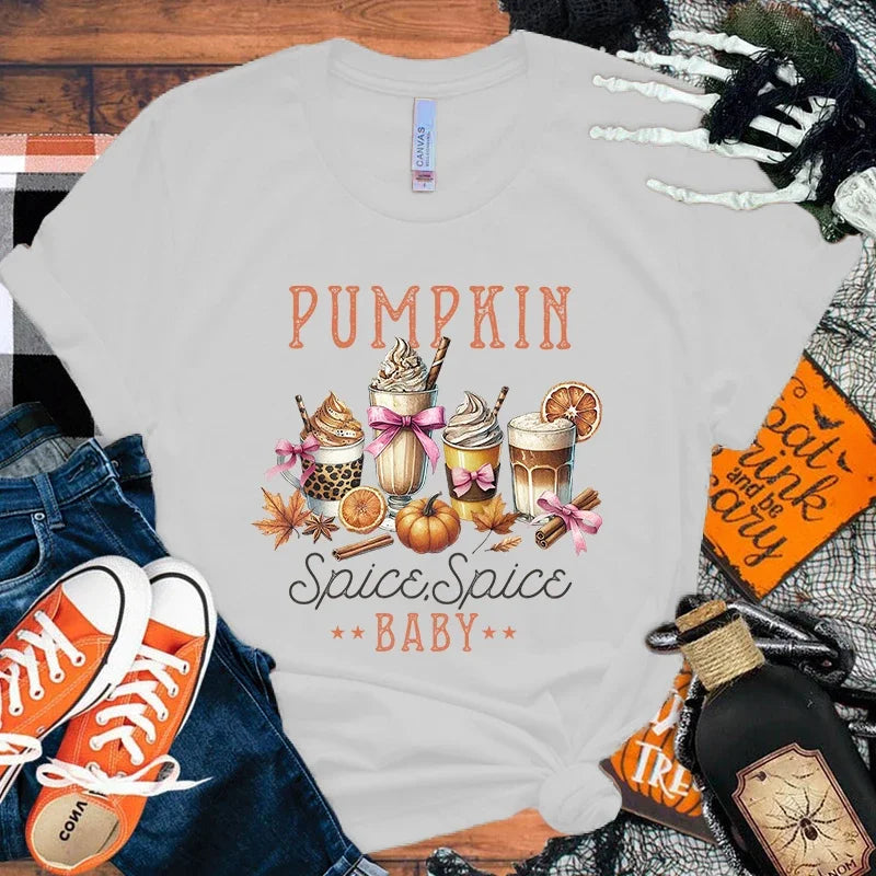 イベント・ハロウィングッズ|レディース ハロウィンスイーツ柄Tシャツ(S~3XL)