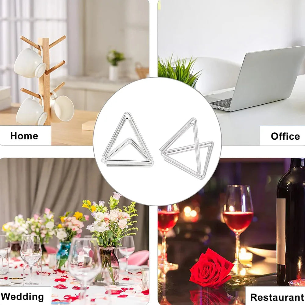 イベント・結婚式装飾|金属製三角形フォトクリップスタンド10個セット