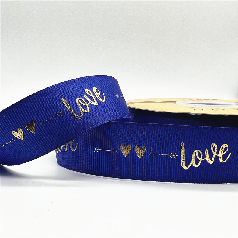グログラン LOVEリボン 25mm 幅 5ヤード
