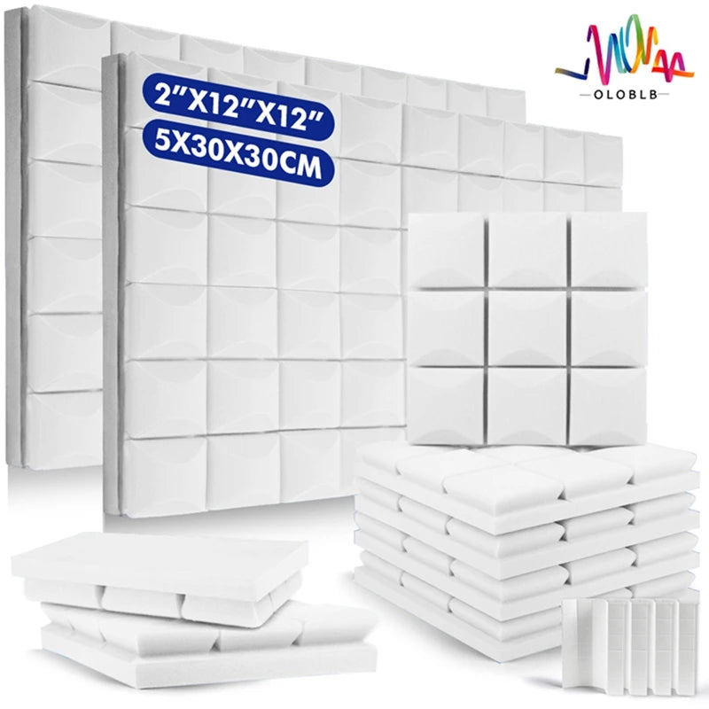 防音!DIY用 POPなキューブ型タイル風 ステッカー 10枚入 厚さ5cm吸音素材