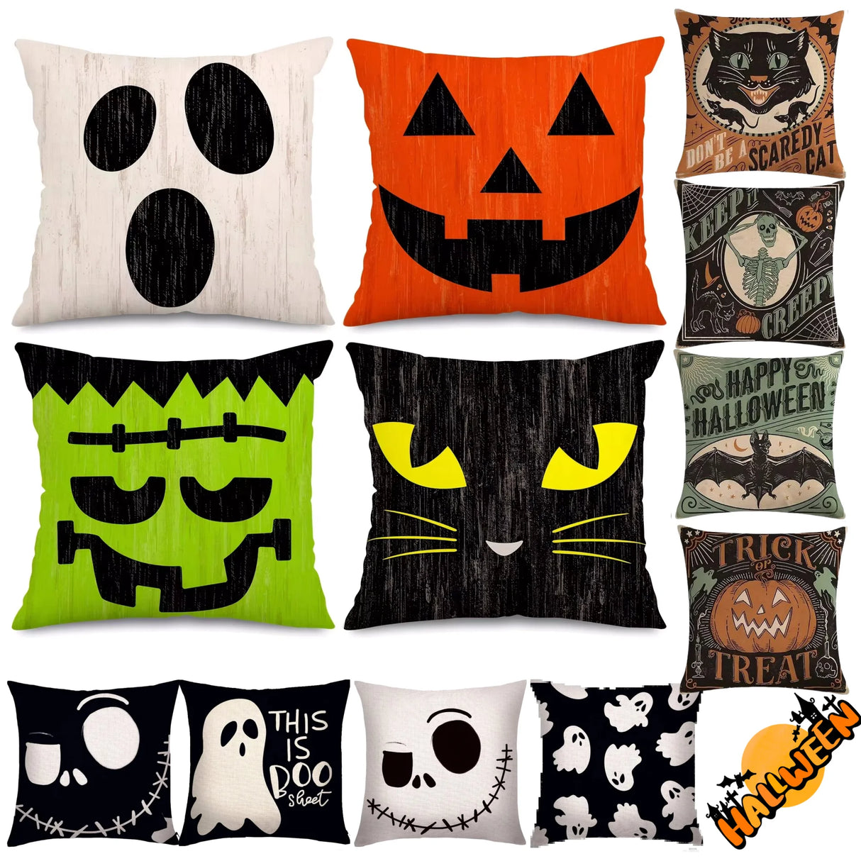 イベント・ハロウィングッズ|ハロウィン柄クッションカバー 45×45cm