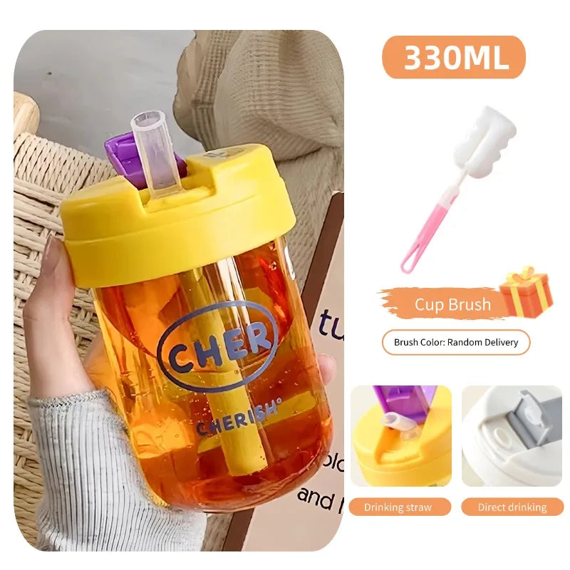 |イベント・ノベルティ用品 | かわいい子供用ストロー付きウォーターボトル |330ml