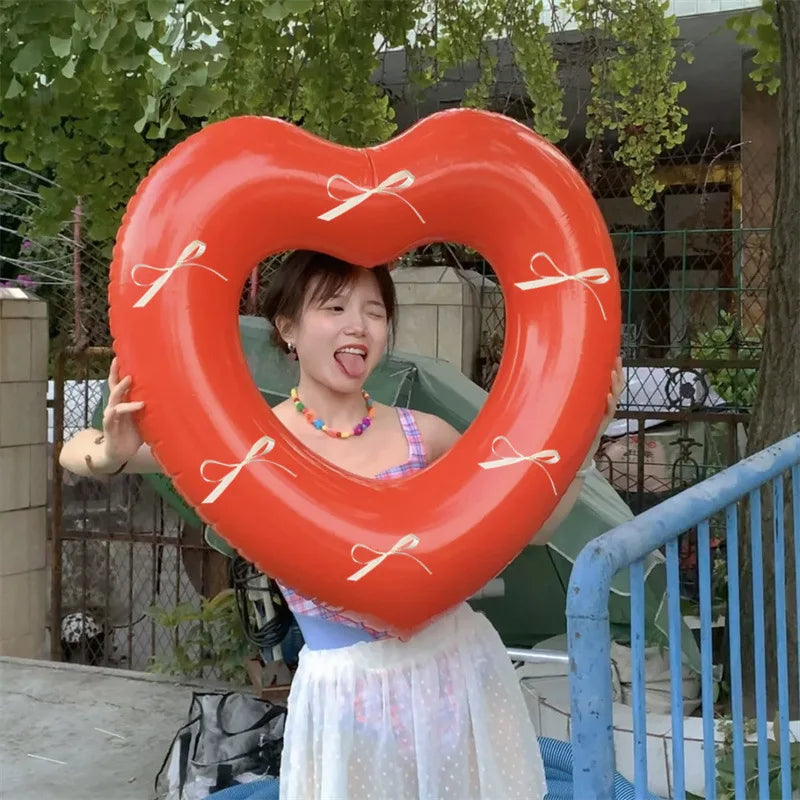 ラブハート 40インチ アルミバルーン 蝶結び付き