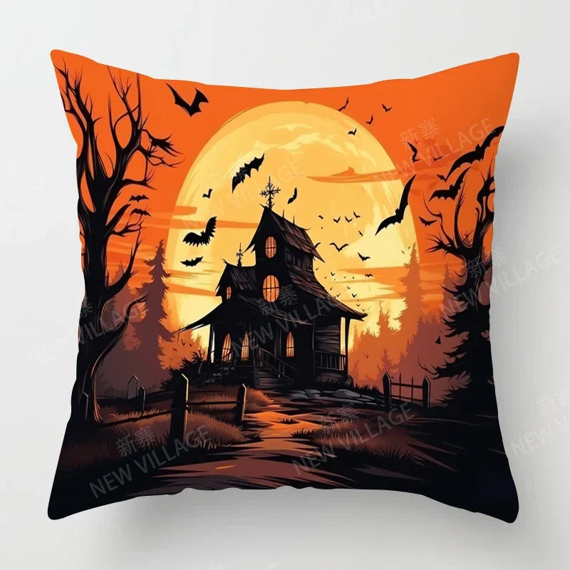 イベント・ハロウィングッズ|植物プリント装飾クッションカバー