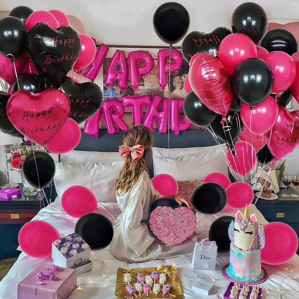 ハート型ホットピンクバルーン 18インチ