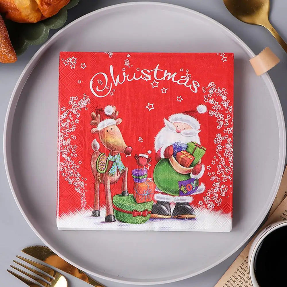 | クリスマスグッズ・ノベルティ用品 | クリスマス柄ペーパーナプキン20枚セット| 33x33c