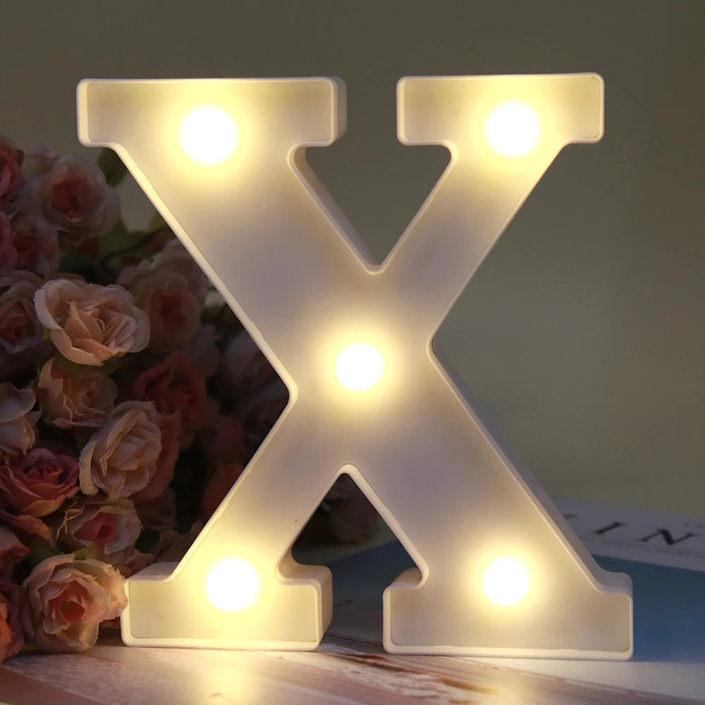 【LED装飾】LEDライト・デコレーションライト(ハート/数字/アルファベット)ホワイト 16cm