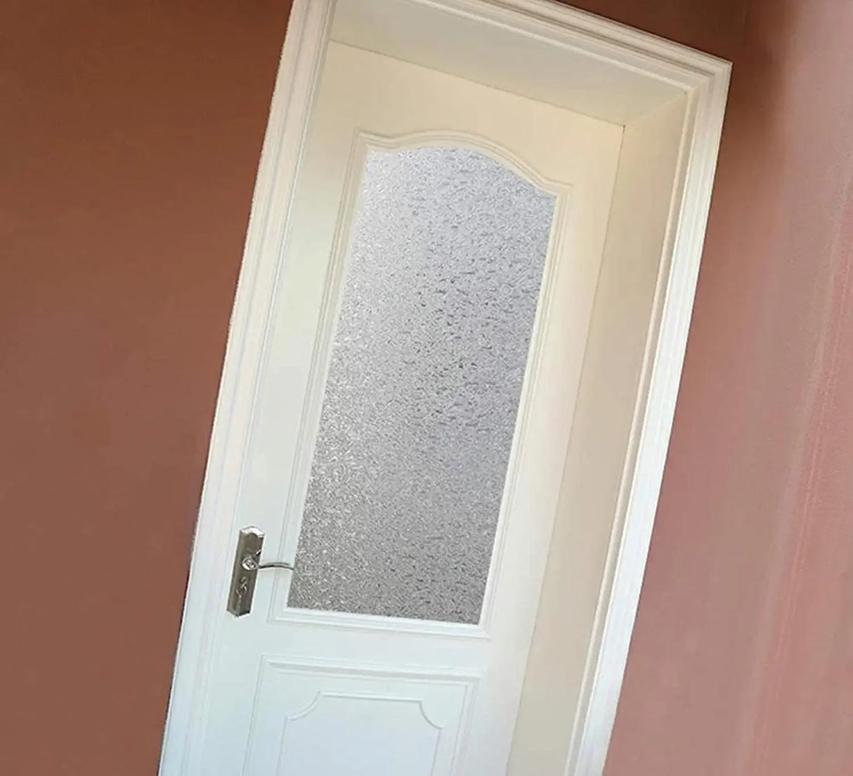 【静電気吸着】レトロなすりガラス風ガラスフィルム – UVカット&断熱効果