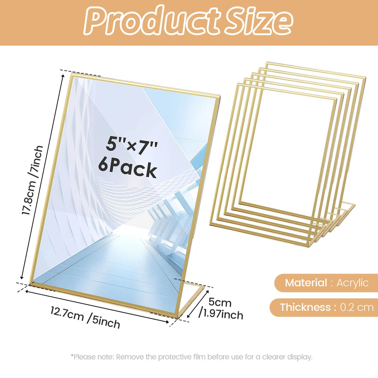 イベント・結婚式装飾|ゴールドフレームアクリルサインホルダー エレガント