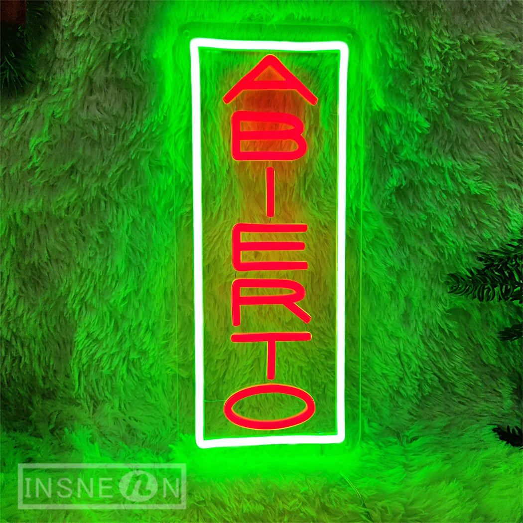 ABIERTO LEDネオンサイン(ネオン看板) スペイン語