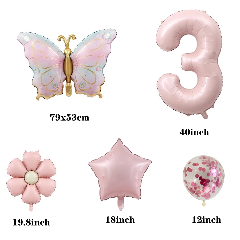 イベント・バルーン装飾 | 蝶&数字&フラワーバルーンセット