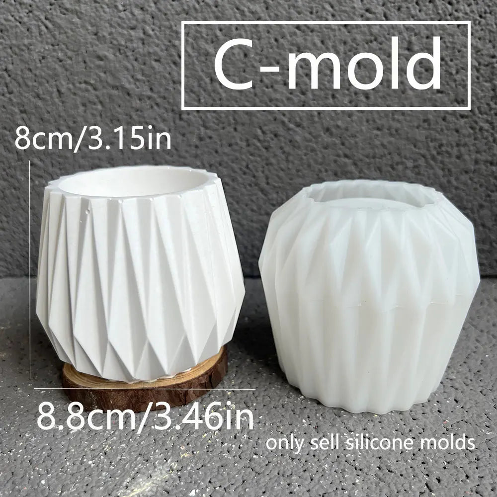 クラフト・DIY用|ハンドメイドキャンドル用 幾何学模様型 シリコン