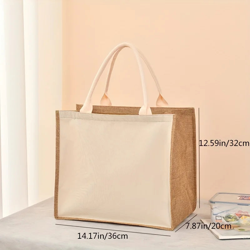 |ノベルティ用品 |リネン風マチ幅広ファスナー付きバック | 32×22c