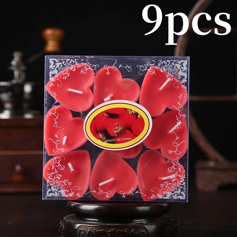 ハート型香り付きティーキャンドル 9個セット