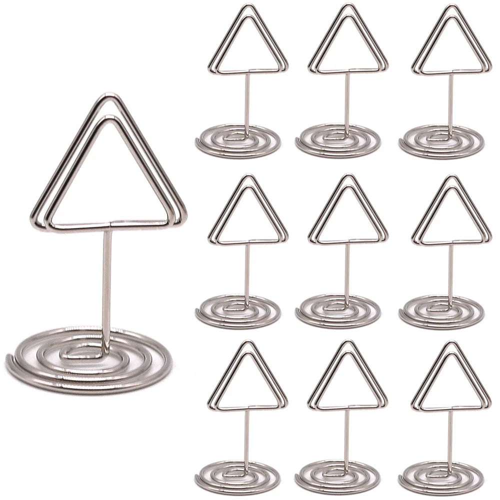 イベント・結婚式装飾|金属製三角形フォトクリップスタンド10個セット