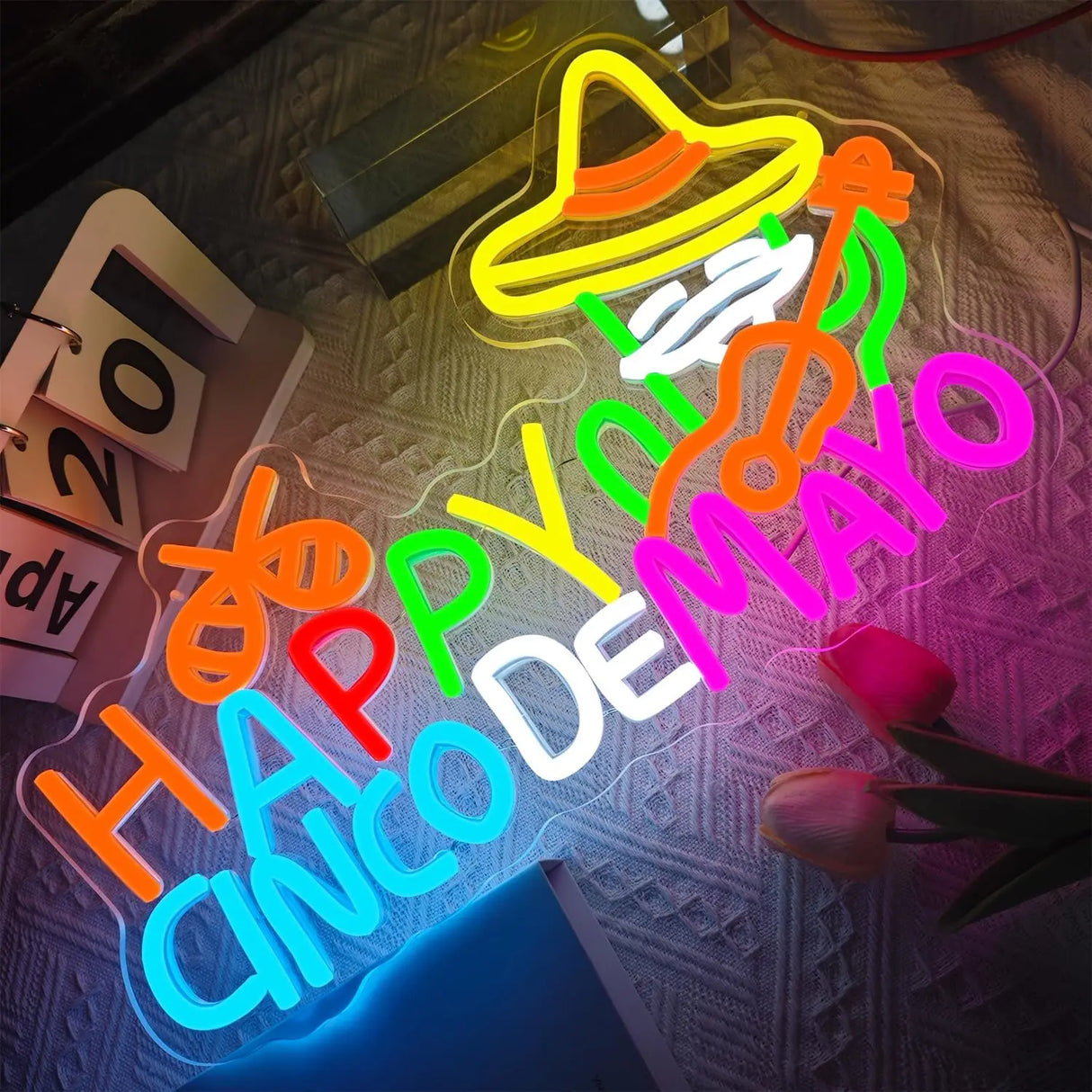 ハッピーカクタスLEDネオンサイン(ネオン看板) 調光可能